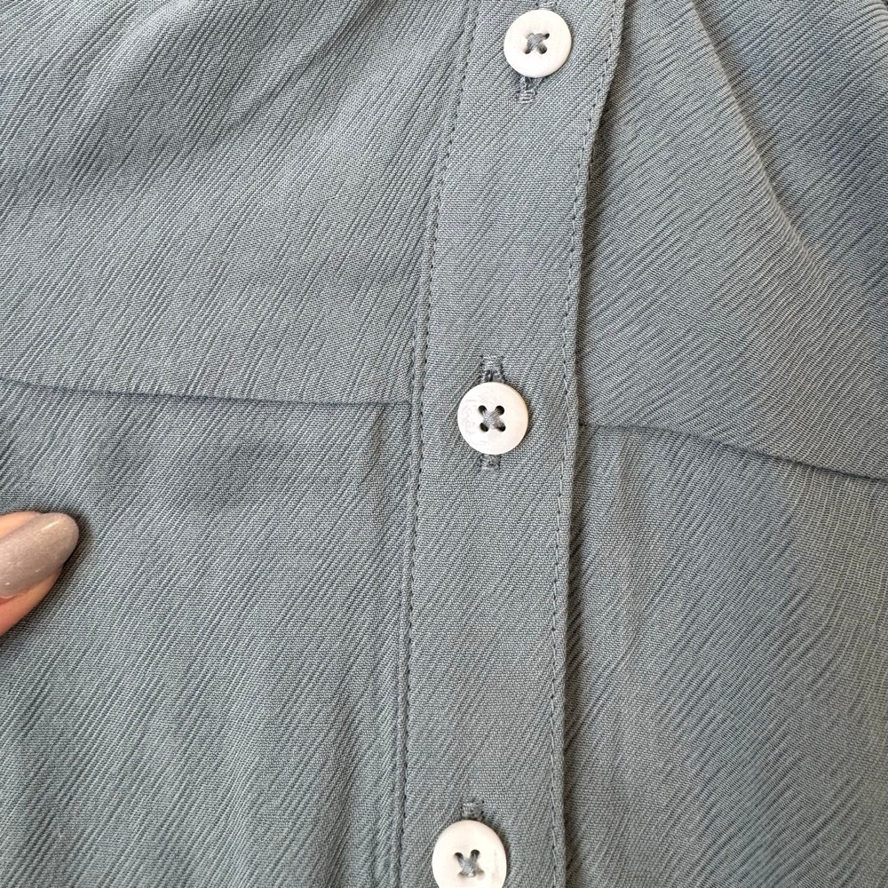 Madewell V-Neck Button-Front Mini Dress in Faded River Blue, Size 8 US, NWT - Picture 9 of 11